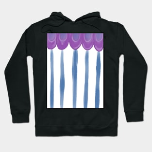 Circus Tent Stripe, Classic Blue and Purple Palette Hoodie